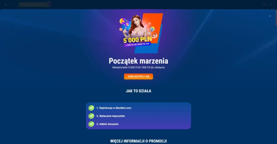70 darmowych spinow w Mostbet Casino
